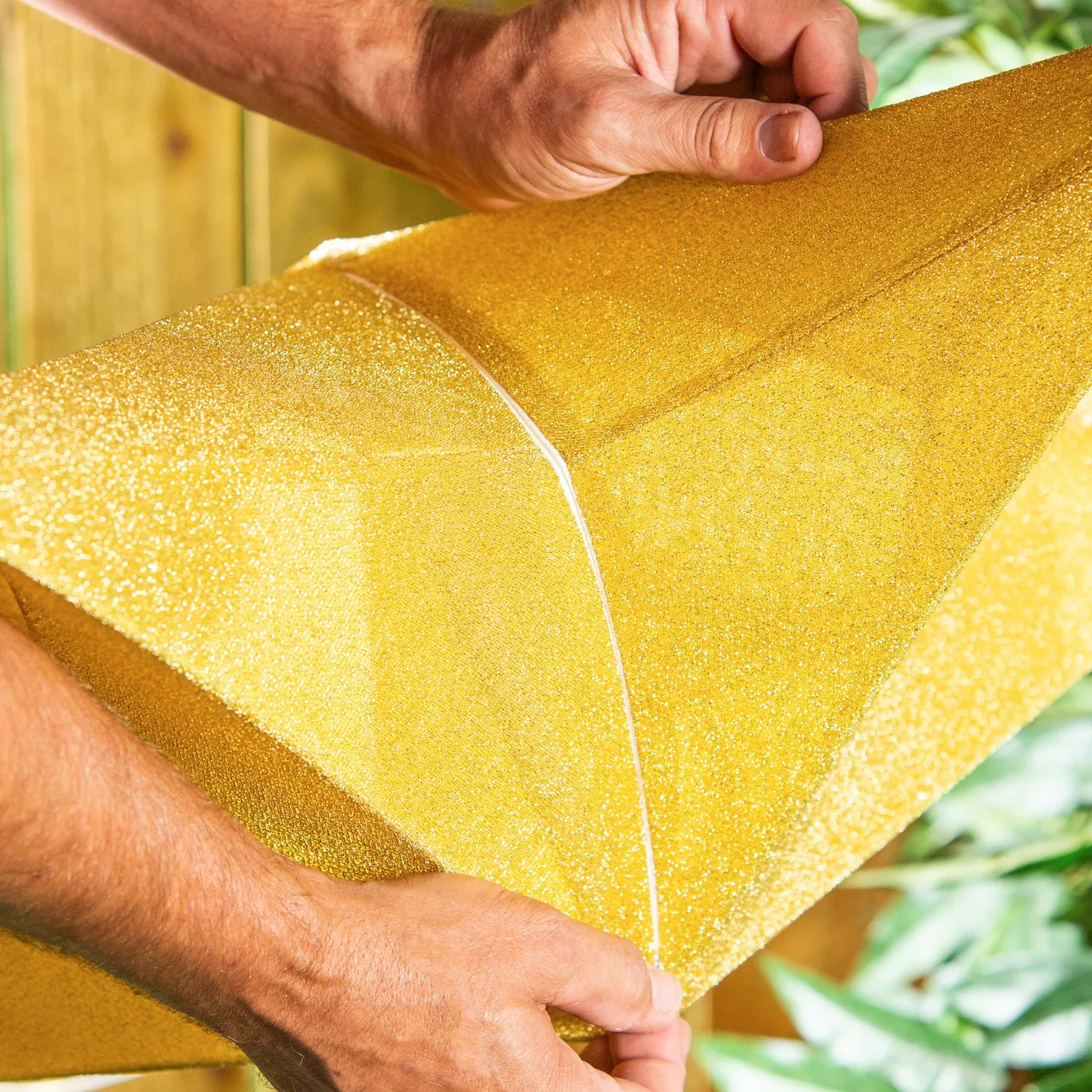 Lighted Fabric Star, Large, Gold,45st374bl