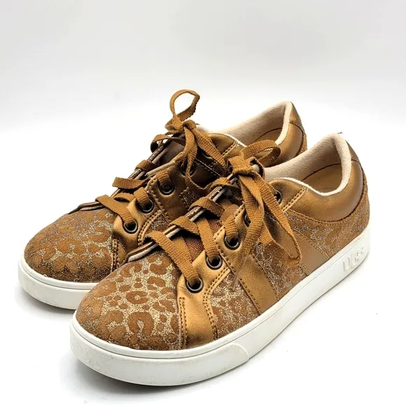 LIKE NEW!!! Ugg Kids' Marcus Sneaker Glitter Leopard. SIZE 3. #1163