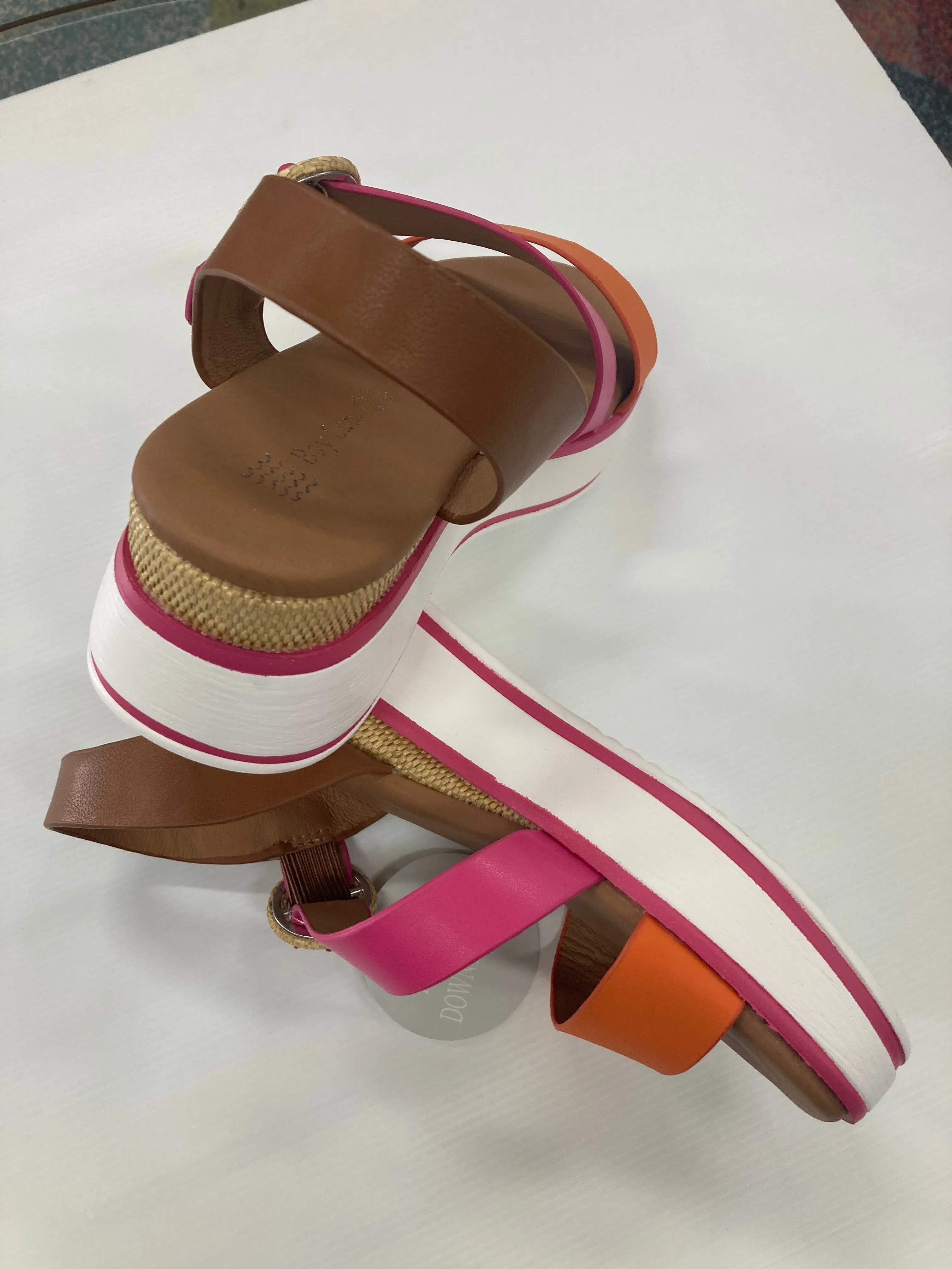 Lilly Platform Sandals In Orange Pink By Baylane