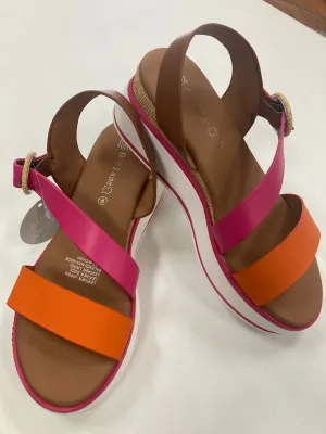 Lilly Platform Sandals In Orange Pink By Baylane
