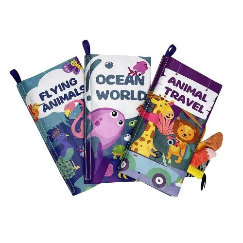 Lucky Baby Discovery Pals Tail Cloth Book Set - (Flying/Travel/Ocean)