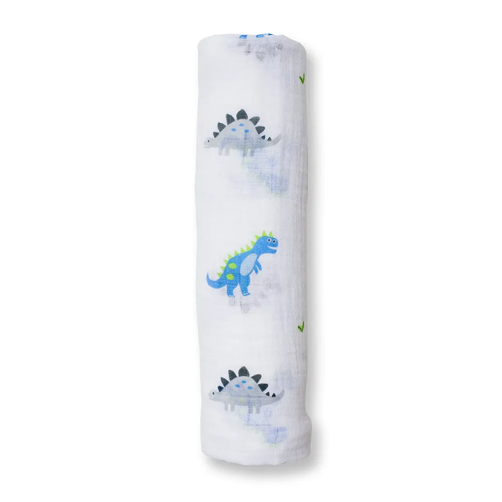 Lulujo Cotton Muslin Swaddle - Prehistoric Pals