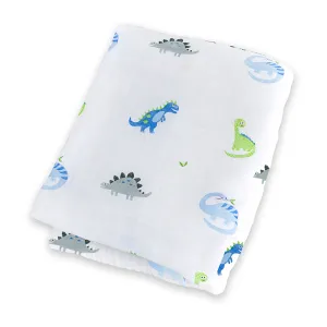Lulujo Cotton Muslin Swaddle - Prehistoric Pals