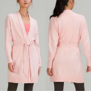 Lululemon Organic Cotton-Cashmere Open Wrap Cardigan/Robe