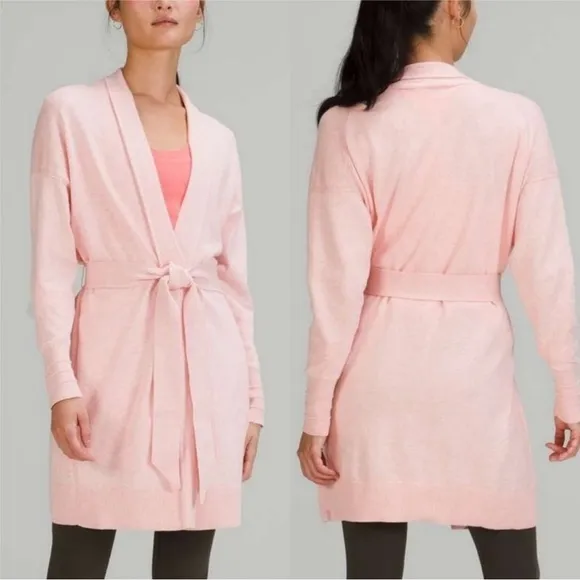 Lululemon Organic Cotton-Cashmere Open Wrap Cardigan/Robe