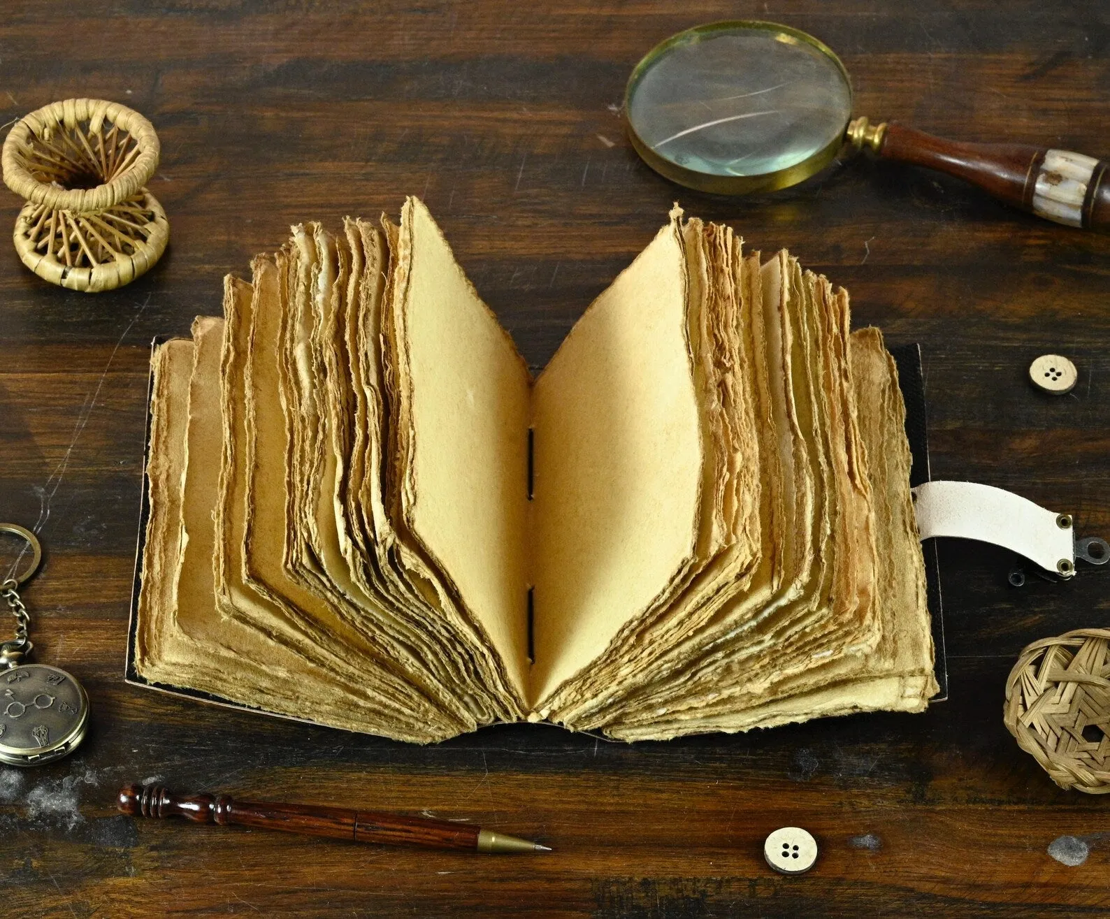 Luna Moth - Vintage Leather Journal