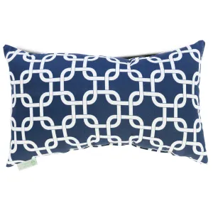 Majestic Home Goods Links Indoor Outdoor Lumbar Pillow! Navy/White! Winner can Purchase 2nd one at winning bid! Retails $75  Each Pillow