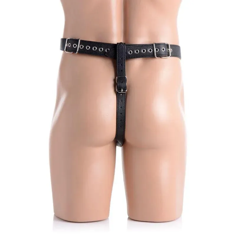 Male Chastity Harness w Anal Plug Black