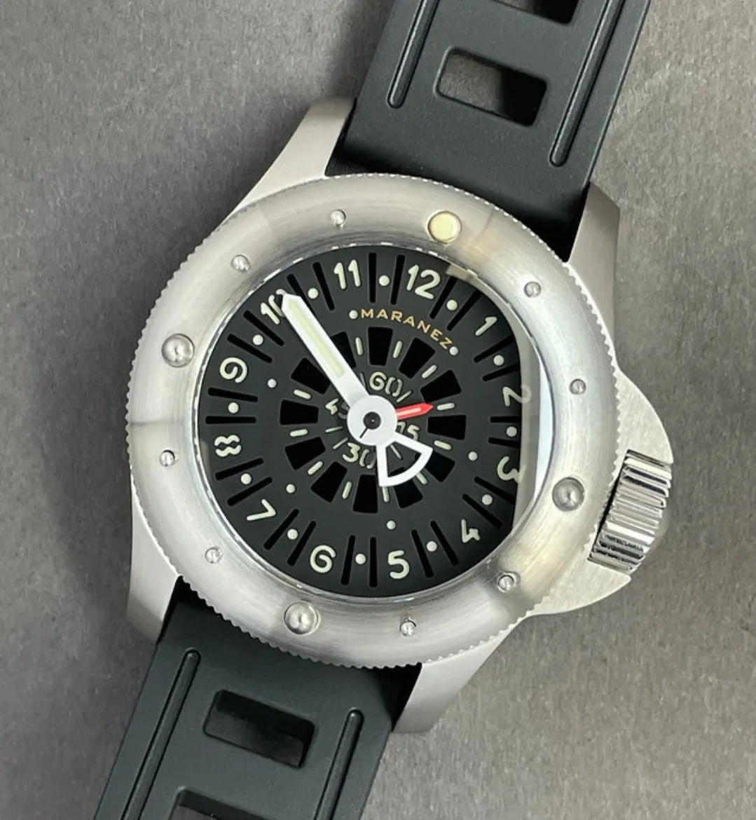 Maranez 42mm Rawai Stainless Steel gauge black Face Watch