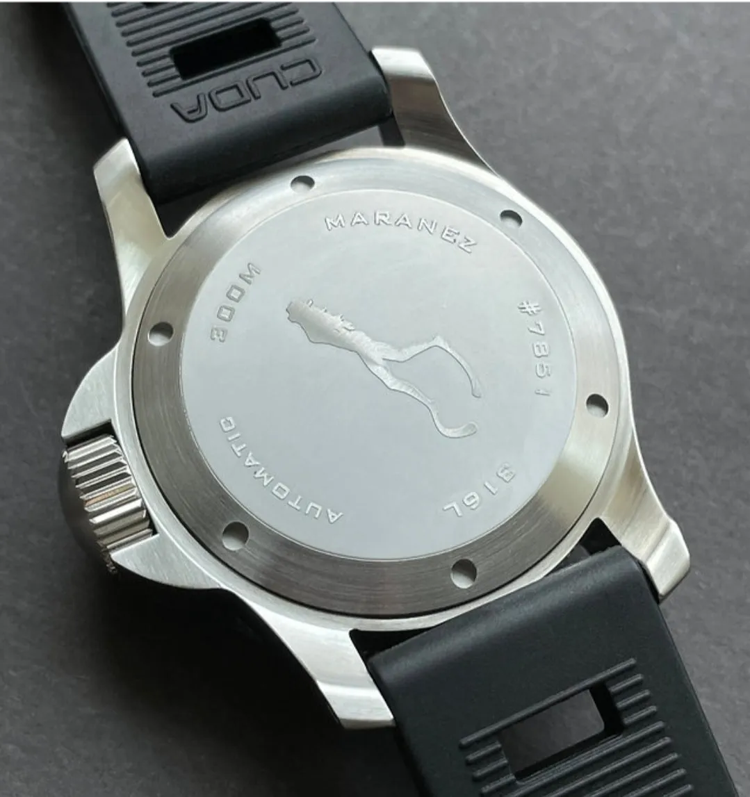 Maranez 42mm Rawai Stainless Steel gauge black Face Watch