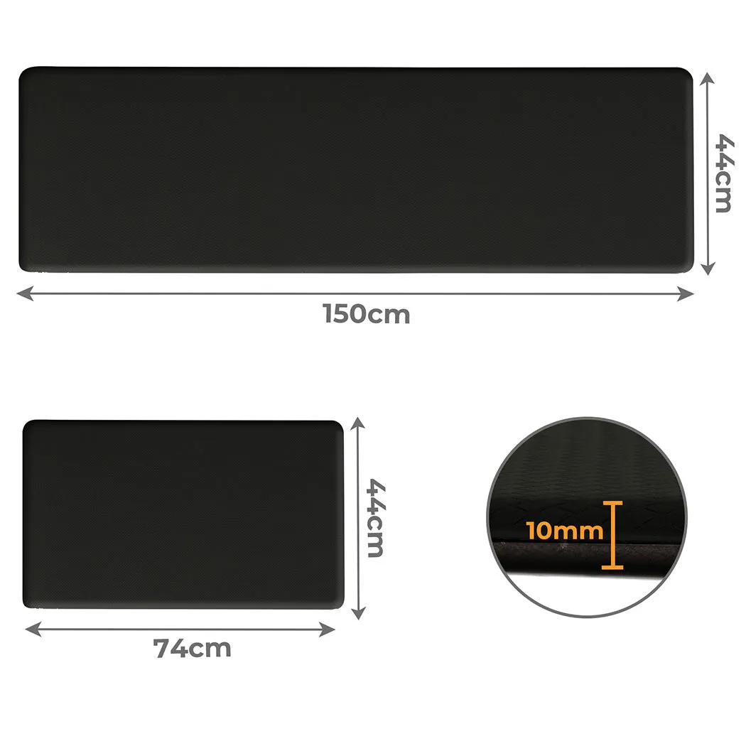 Marlow Kitchen Rug 2PCS Non Slip Anti Fatigue Mat Black