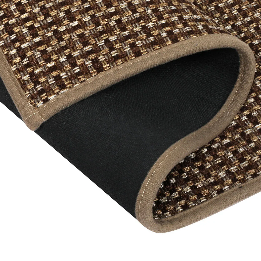Marlow Kitchen Rug 2PCS Woven Non Slip Absorbent Brown