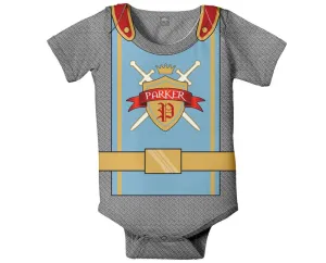 Medieval Knight Baby Bodysuit, Personalized Castle Birthday Outfit, Knight in Shining Armor Baby One-Piece, Knight Costume