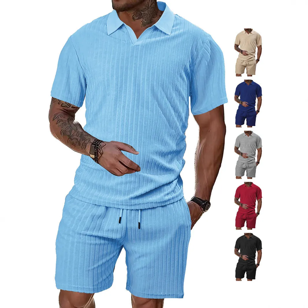 Men's Breathable Figured Cloth Crew Neck Casual Sports Suit