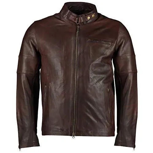 Mens Daytona Vintage Brown Classic Style Leather Jacket