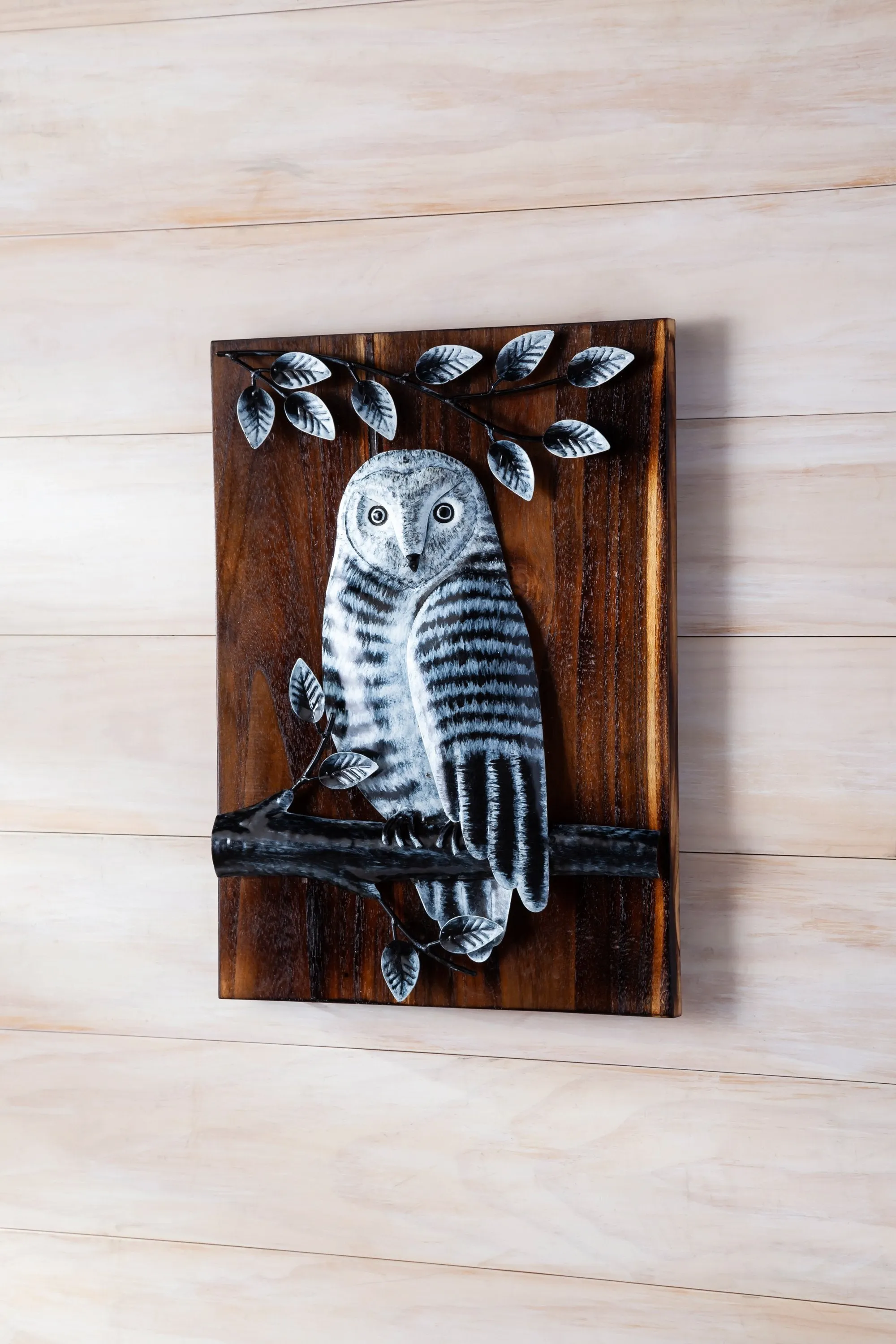 Metal and Wood Owl Wall Décor,phl351