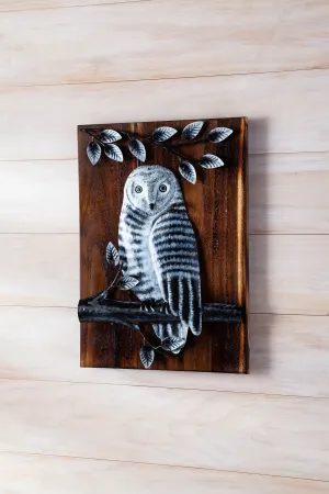 Metal and Wood Owl Wall Décor,phl351