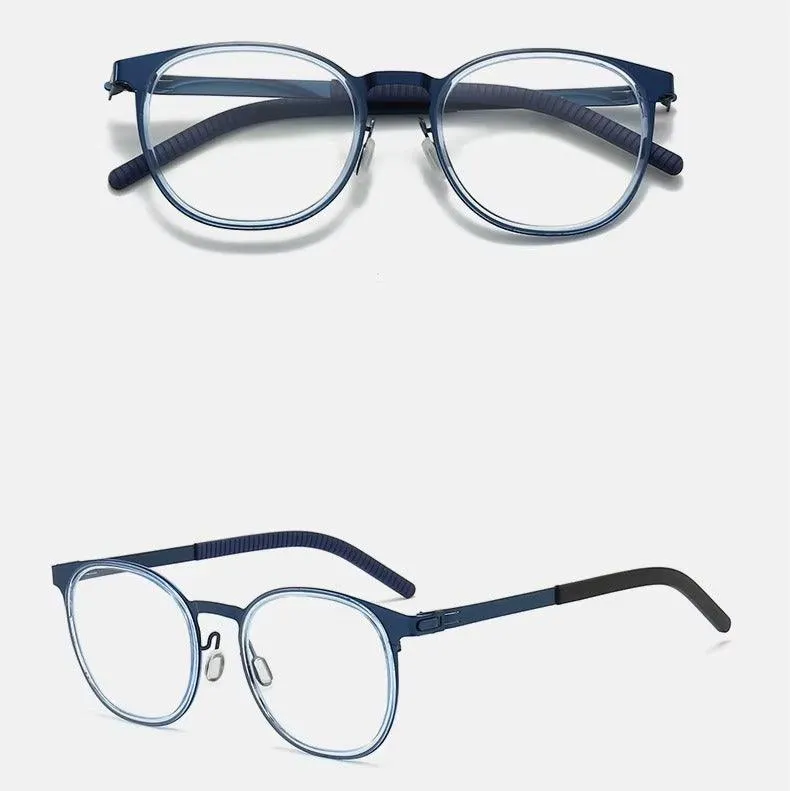 Metal Non-Slip Ultra-Light Retro Round Optical Glasses Frame