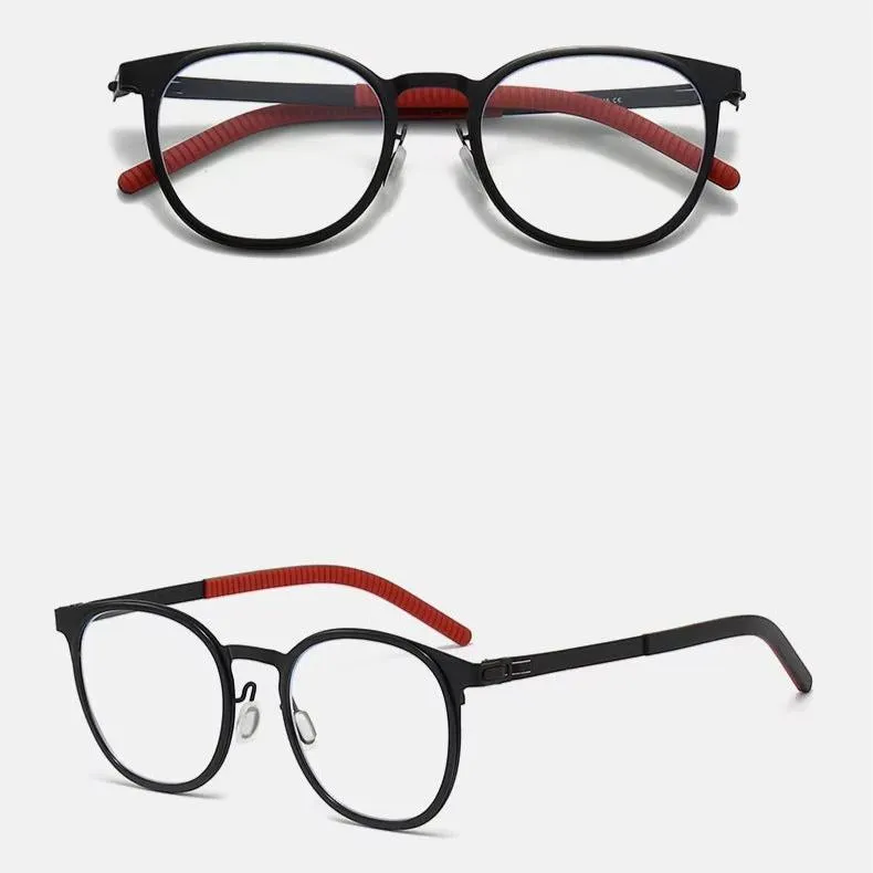 Metal Non-Slip Ultra-Light Retro Round Optical Glasses Frame