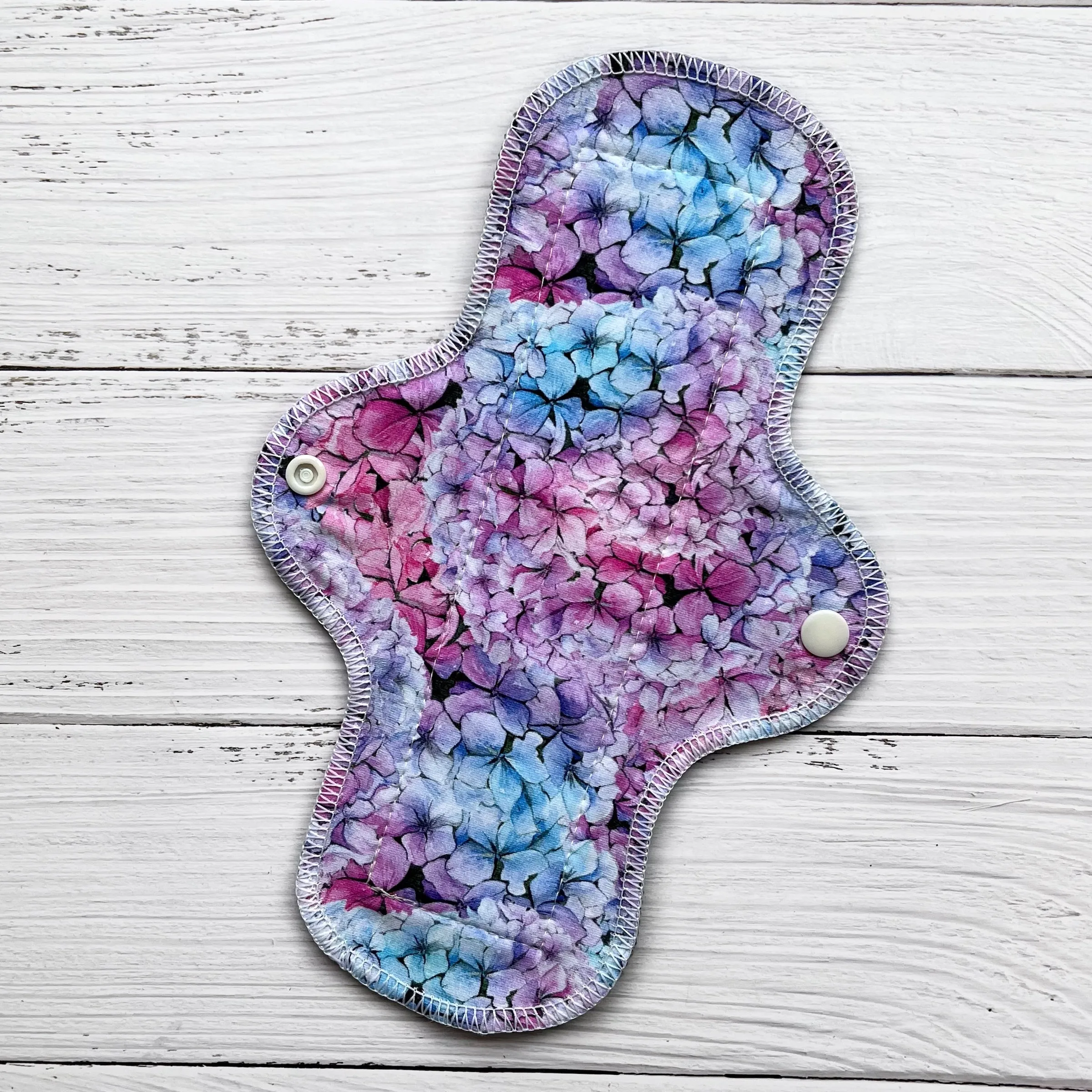 Moderate Absorbency Reusable Pads: Hydrangea