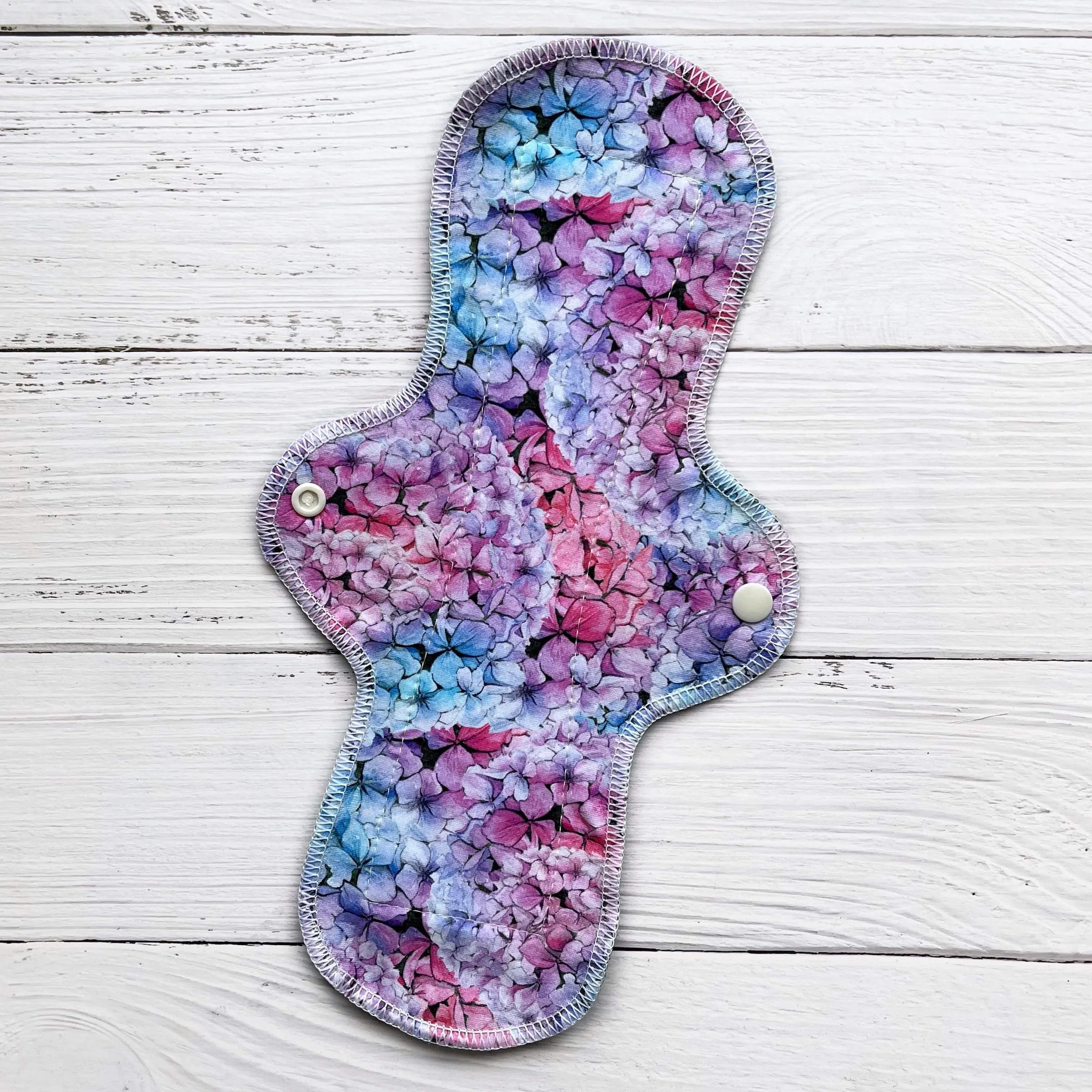 Moderate Absorbency Reusable Pads: Hydrangea