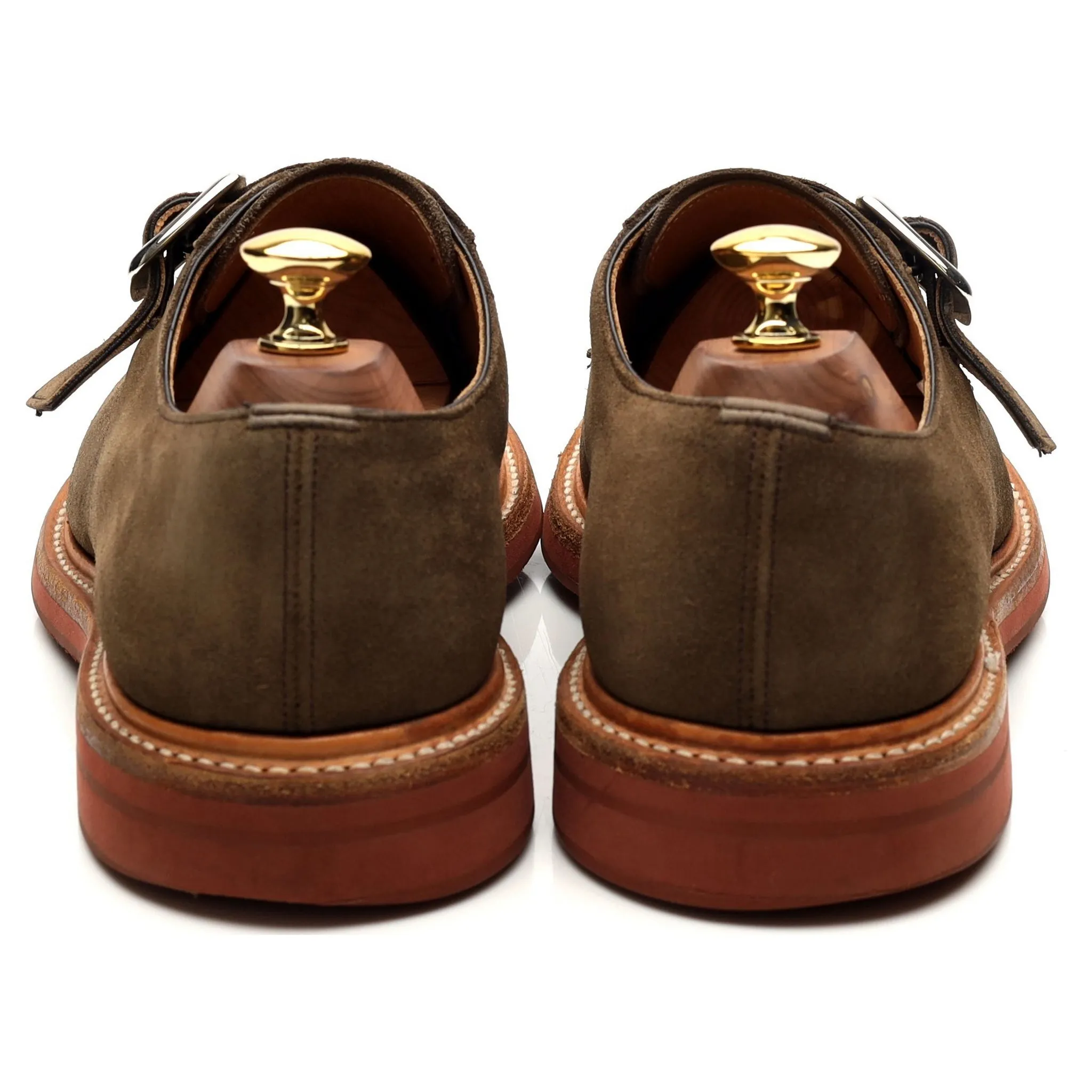 'Moorby' Light Green Suede Monk Strap UK 6 G