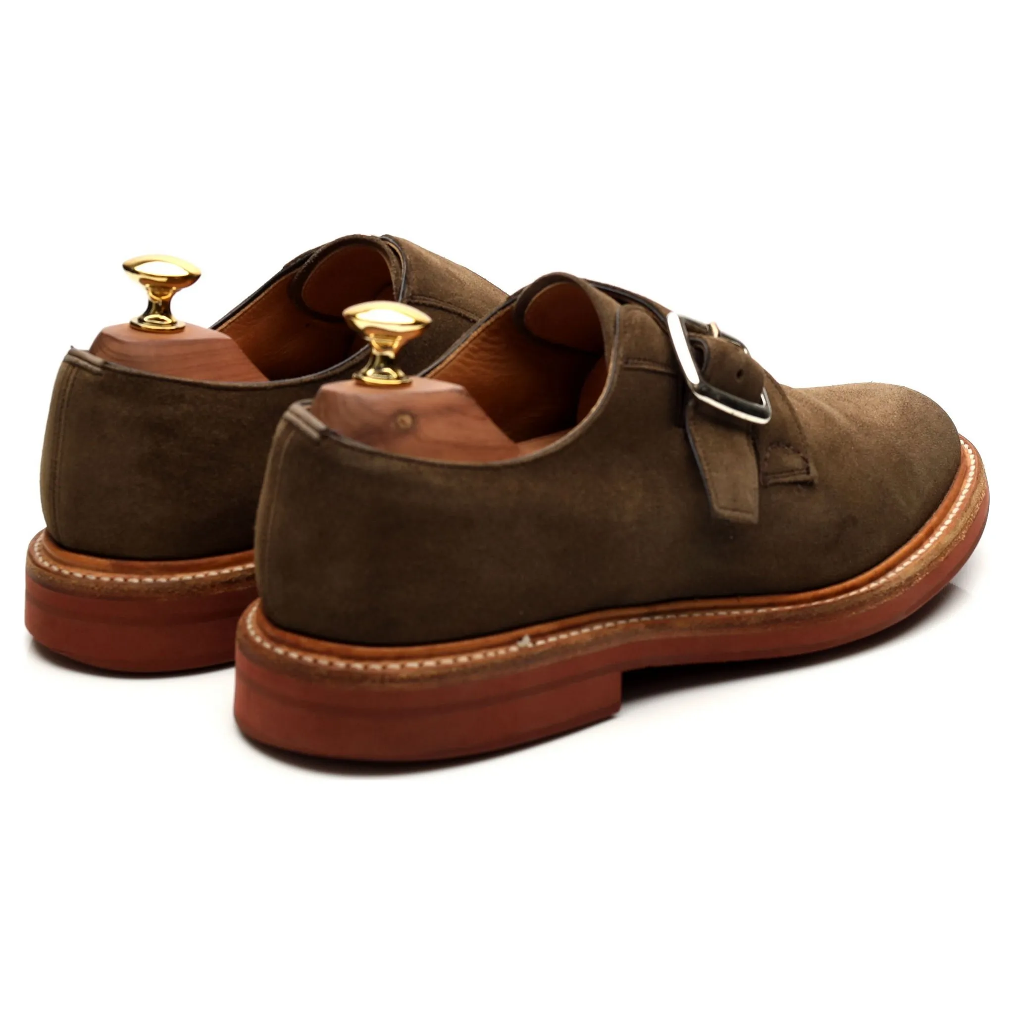 'Moorby' Light Green Suede Monk Strap UK 6 G