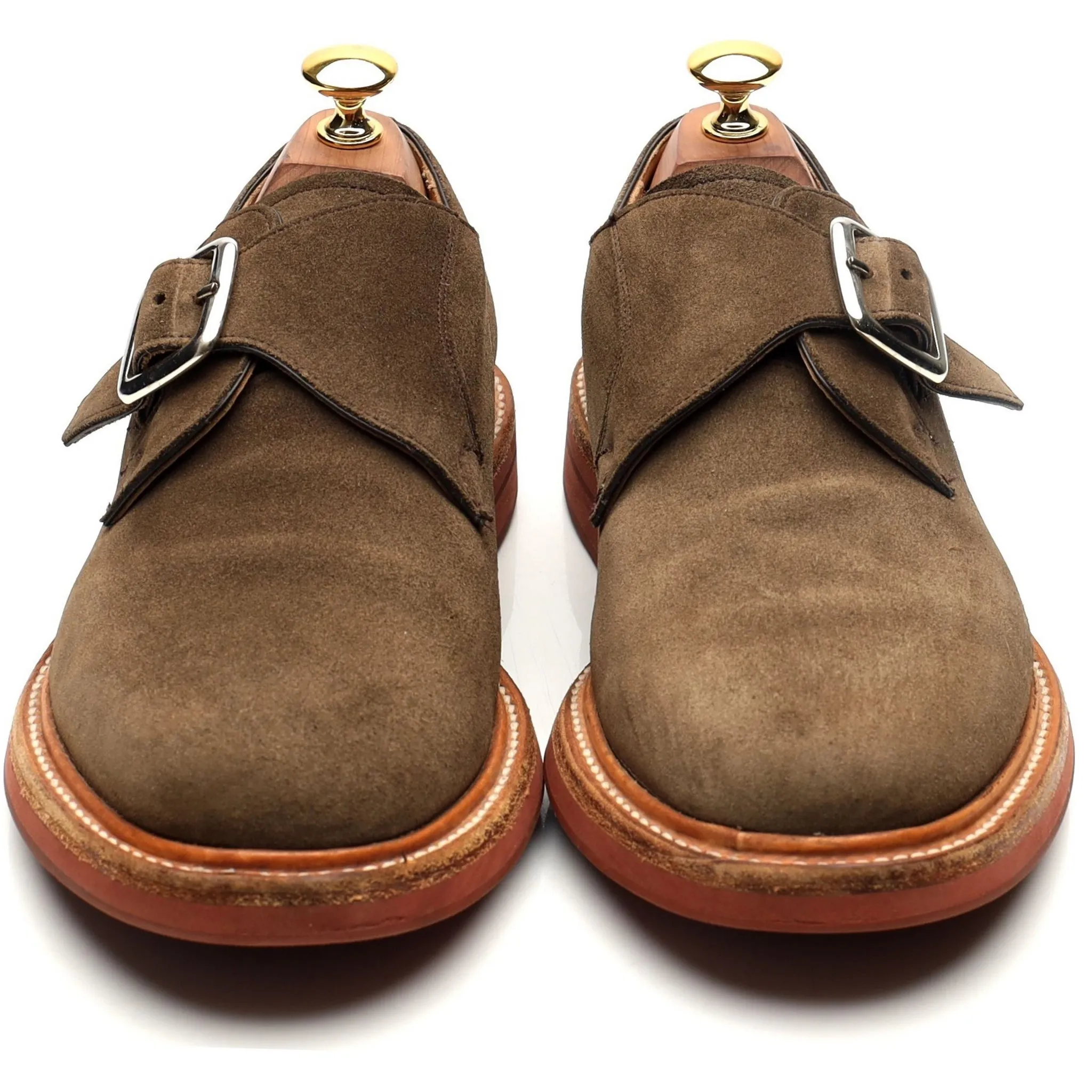 'Moorby' Light Green Suede Monk Strap UK 6 G