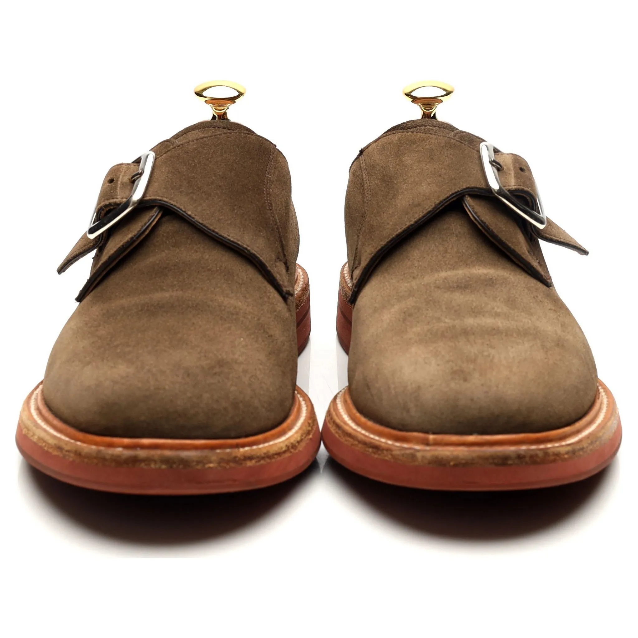 'Moorby' Light Green Suede Monk Strap UK 6 G