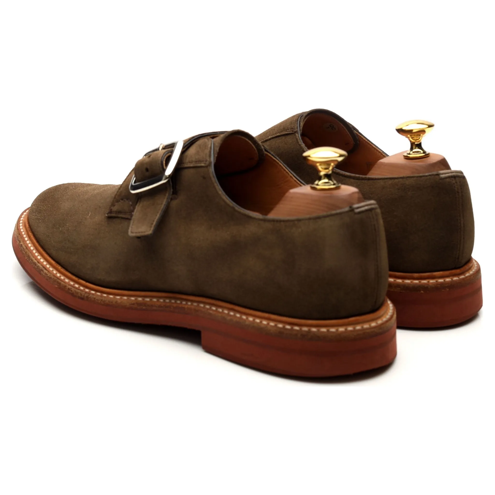 'Moorby' Light Green Suede Monk Strap UK 6 G