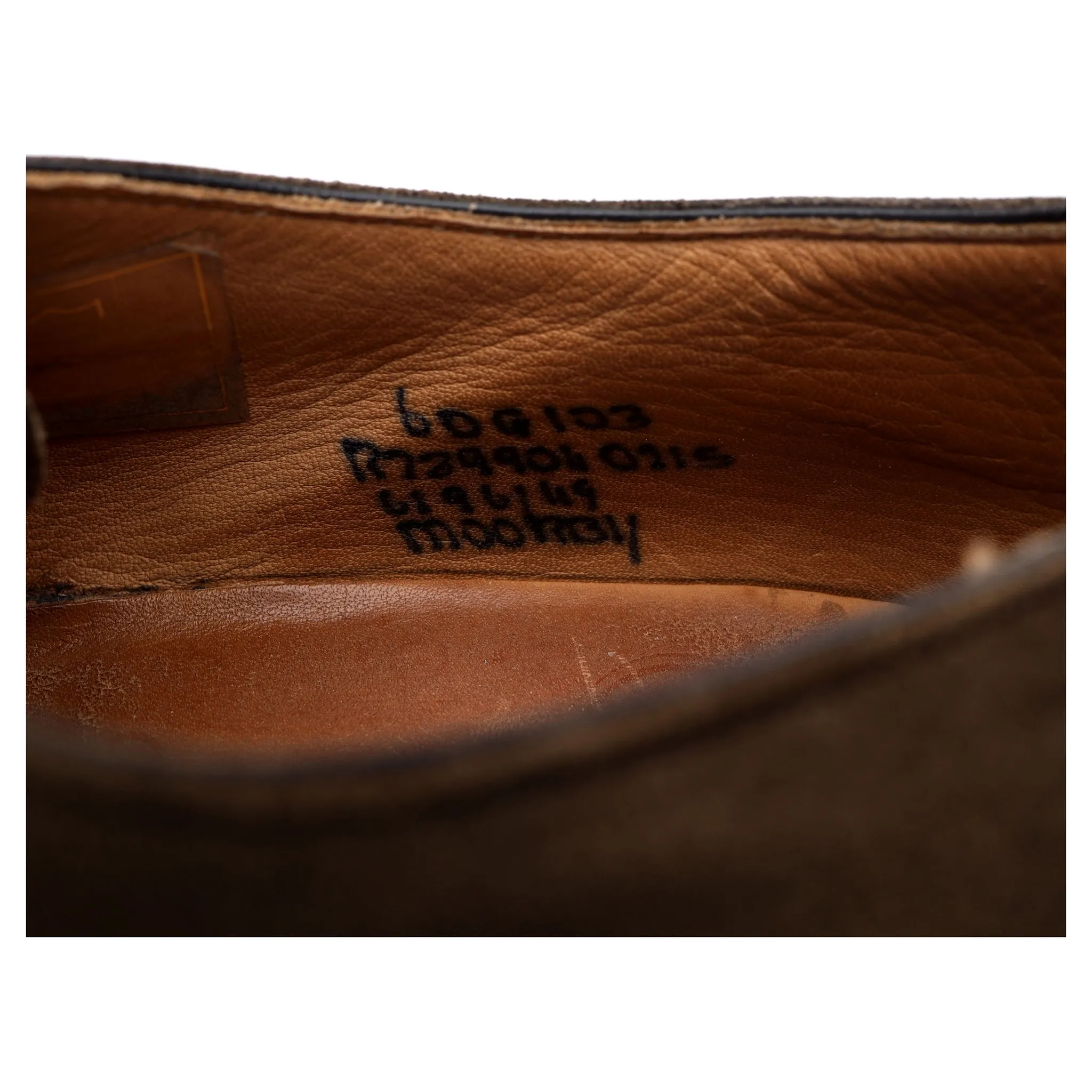 'Moorby' Light Green Suede Monk Strap UK 6 G
