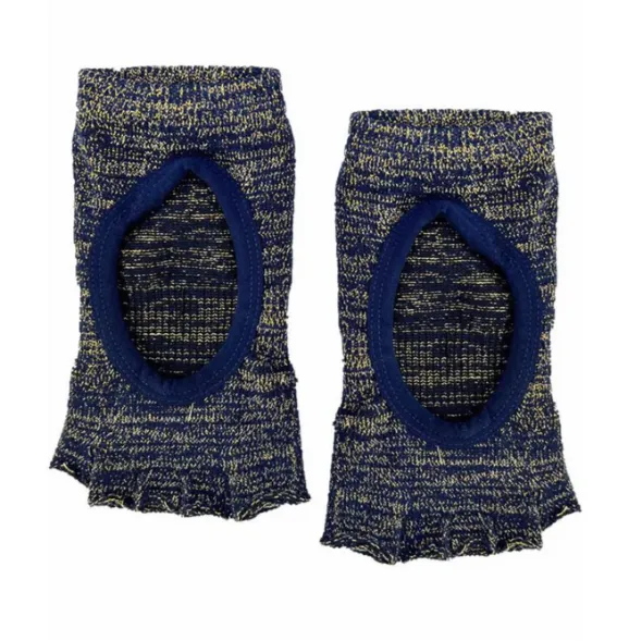 MoveActive Toeless Non Slip Grips Socks - Navy and Gold