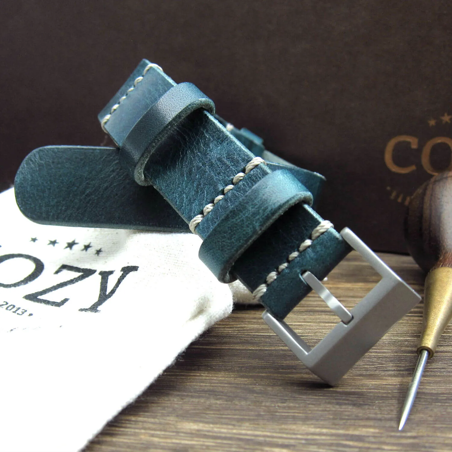 NAT2 Leather Watch Strap, Military 106