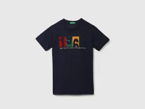 Navy Blue Embroidered T-Shirt