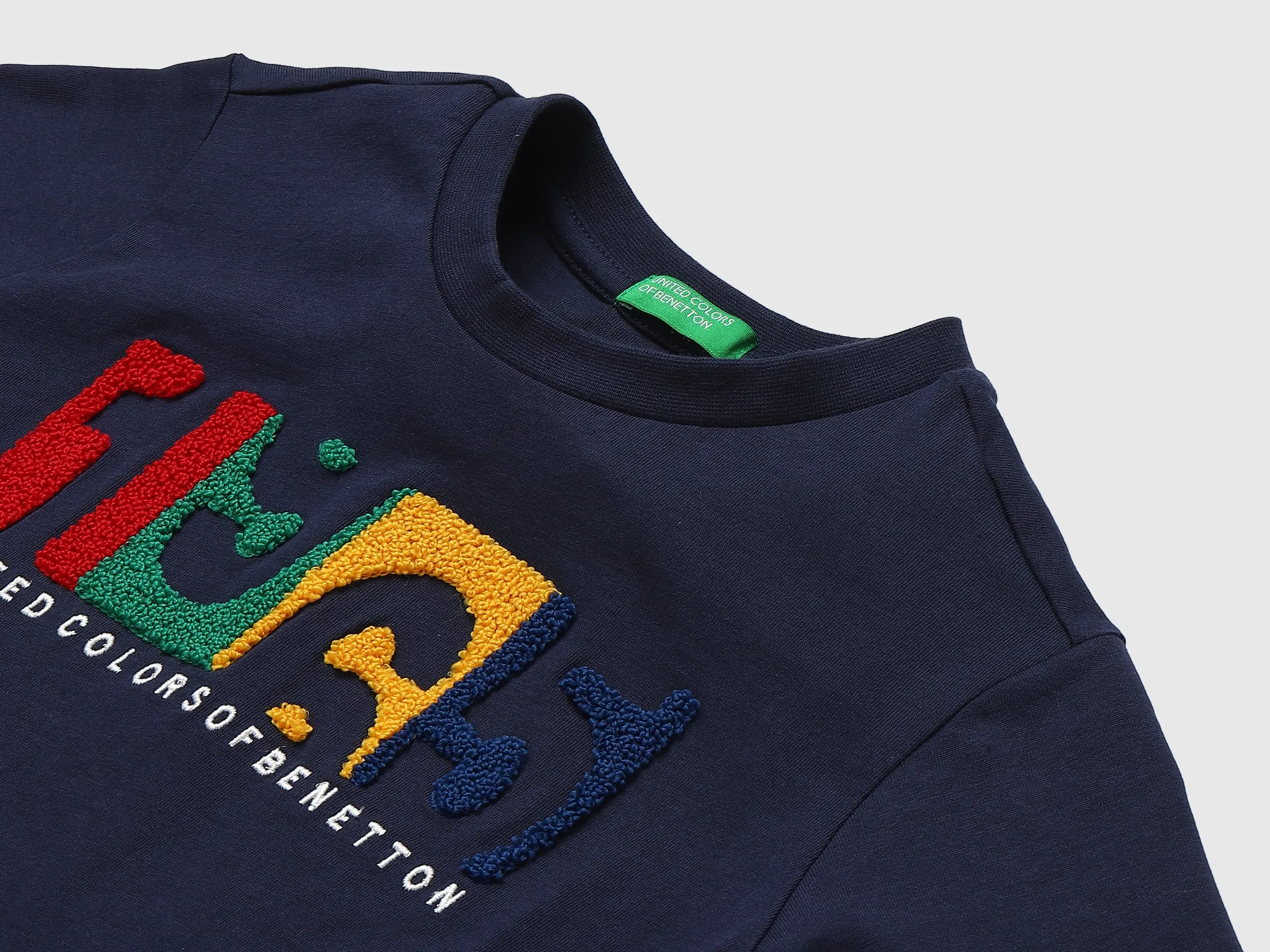 Navy Blue Embroidered T-Shirt