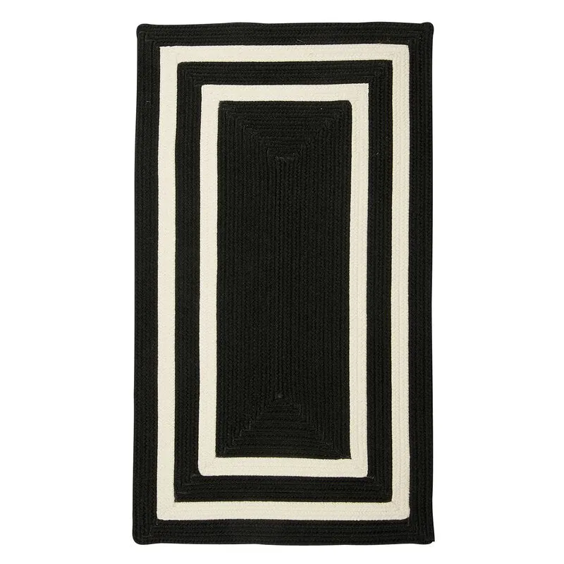 New Wayfair Indoor/Outdoor Great Quality Hand Braided Stain Resistant Area Rug Runner 2 Ft X 7 Ft, Black & White! Retails $250 