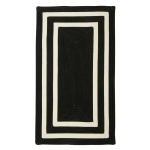 New Wayfair Indoor/Outdoor Great Quality Hand Braided Stain Resistant Area Rug Runner 2 Ft X 7 Ft, Black & White! Retails $250 