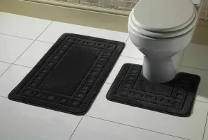 Non Slip 2 Pc Bath Mat & Pedestal Set
