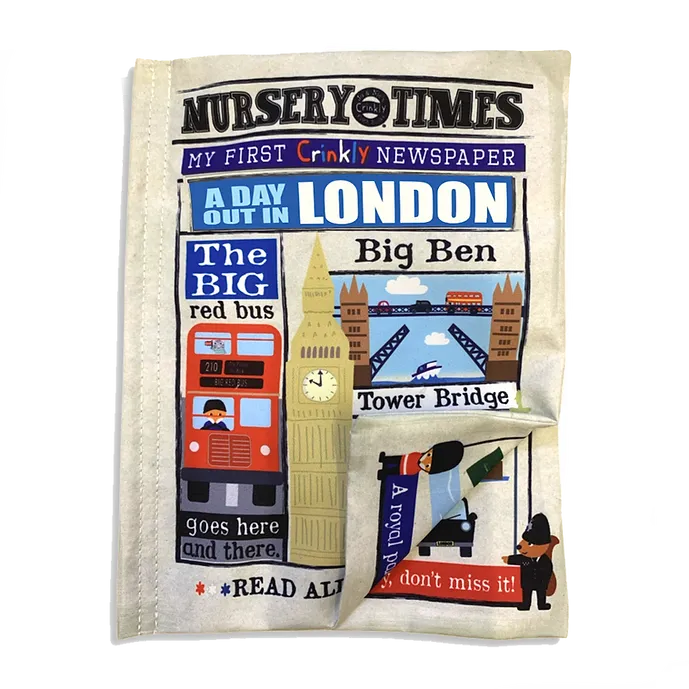 Nursery Times Crinkly Newspaper - Busy day in London