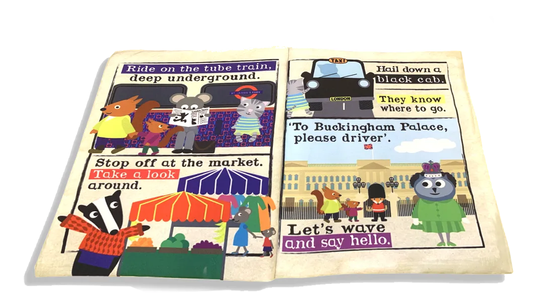 Nursery Times Crinkly Newspaper - Busy day in London