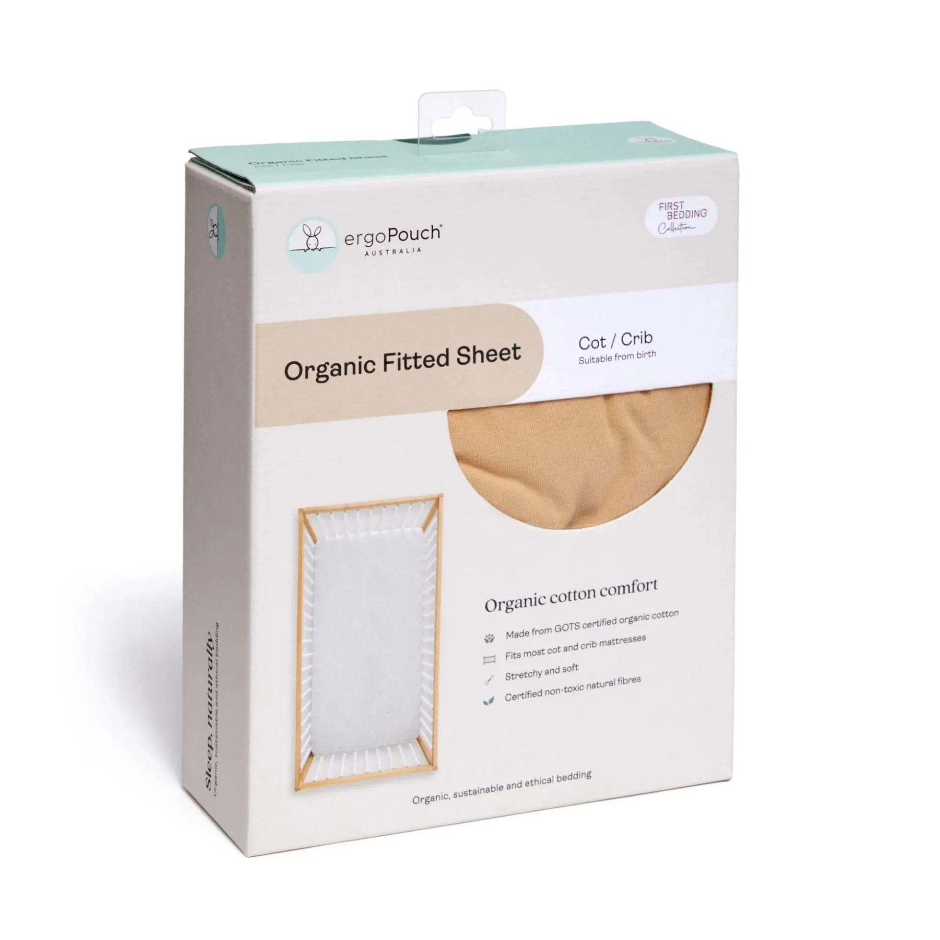Organic Crib Fitted Sheet - Wheat