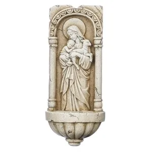 Our Lady of Innocence Cement Finish Holy Water Font (10 1/4")