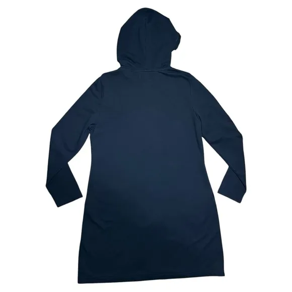 Ours Wm’s Ruffle Hooded Button Down Duster Jacket In Black Sz XL