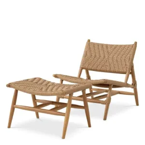 Outdoor Chair And Foot Stool Laroc - Natural Teak