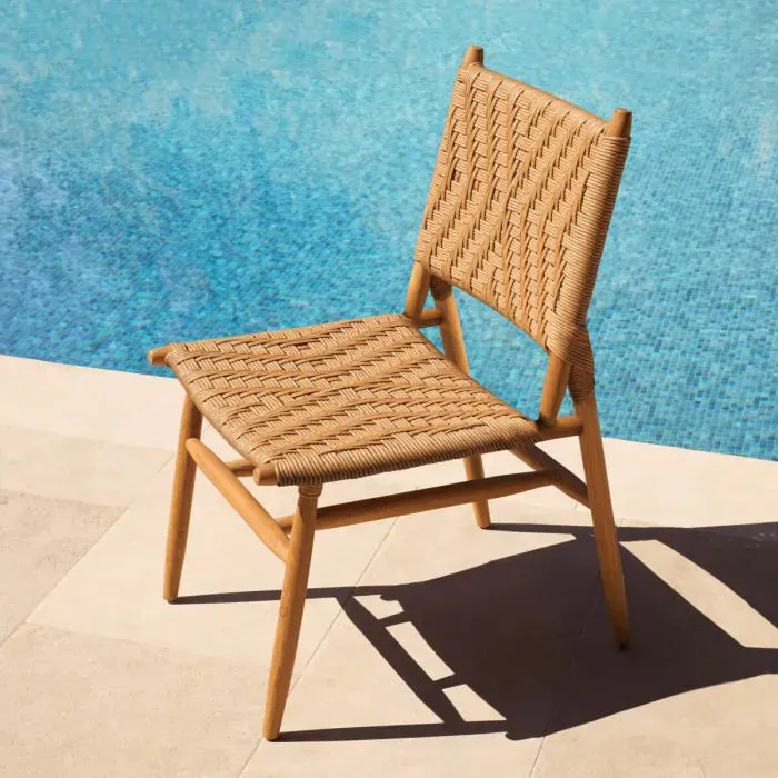 Outdoor Dining Chair Laroc Set Of 2 - Natural Teak