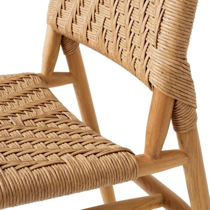 Outdoor Dining Chair Laroc Set Of 2 - Natural Teak