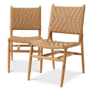 Outdoor Dining Chair Laroc Set Of 2 - Natural Teak
