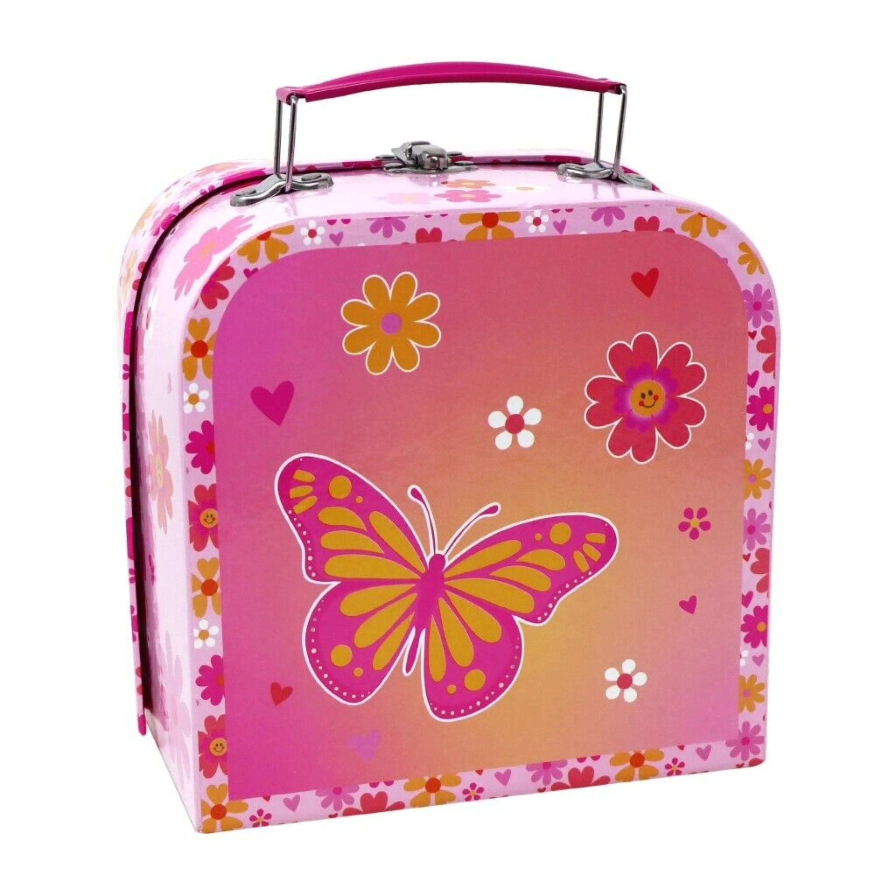 Pink Poppy Vibrant Vacation 6 Piece Tin Tea Set in Carry Case