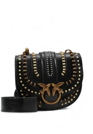 Pinko Love Bag Saddle Studded Edition – Black (20*18)
