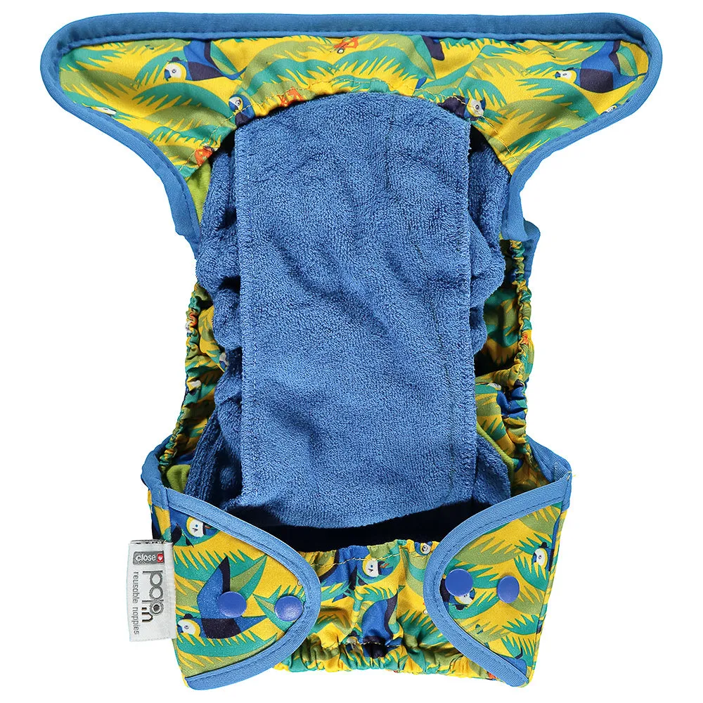 Pop-In Single Printed Nappy Bamboo Parrot